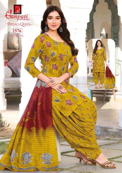 Ganpati patiyala queen vol 14 synthetic dress materials wholesale